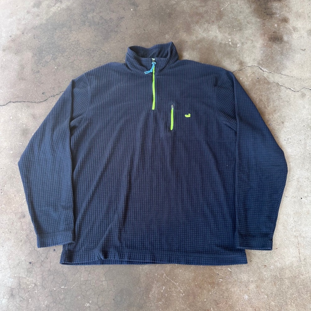 Southern Marsh Pullover Mens L Navy Blue Excellent Fieldtec Waffle Quarter Zip